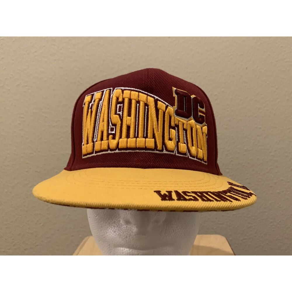 City Hunter Washington DC Yellow Red Adjustable Snapback Hat Baseball Cap